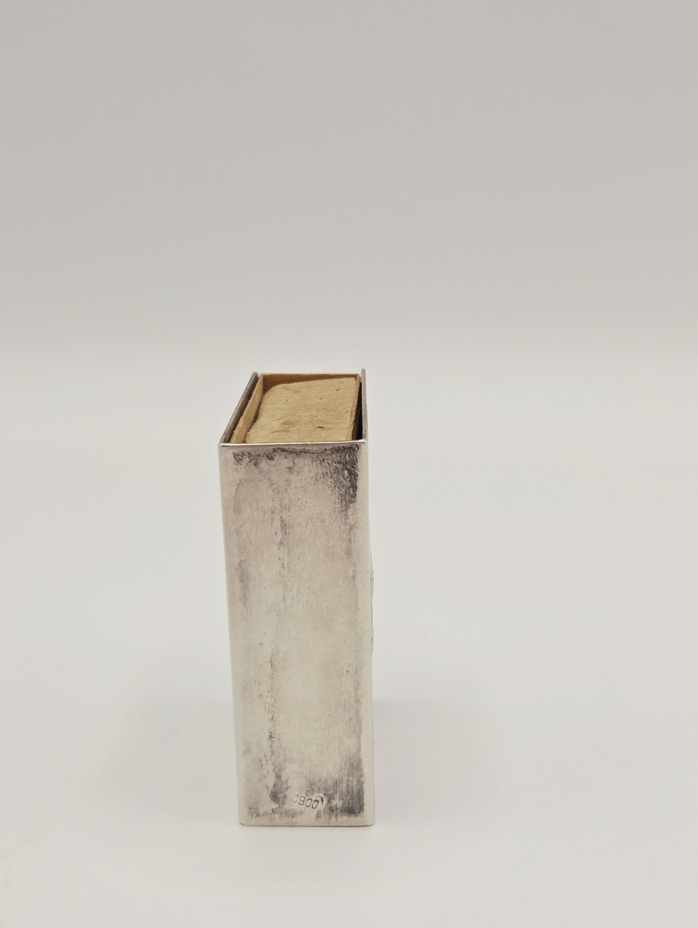 Vtg Silver 900 Fine Pictorial Everyday Life Match Holder With Vintage Matches - Picture 6 of 15
